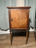 Early 20th-Century Cabinet Table (c. 1920s–1930s) | Black & Walnut Finish | Hinchman Collective