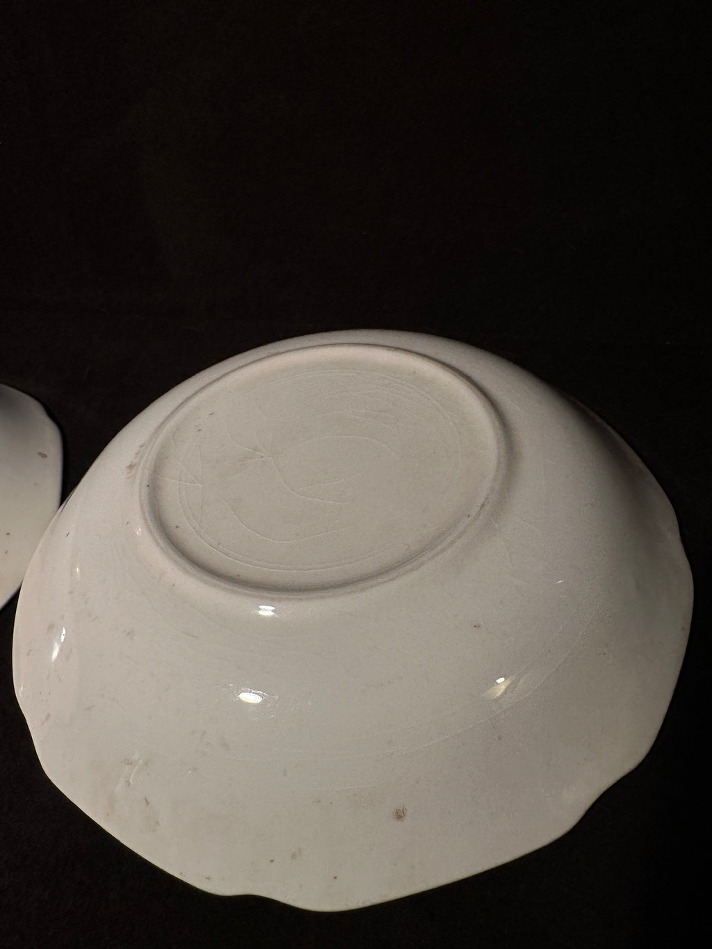 Pair of Floral Scalloped Porcelain Serving Bowls