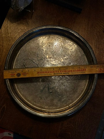 F. B. Rogers Engraved Silverplate Gallery Tray  c. 1940s–1960s