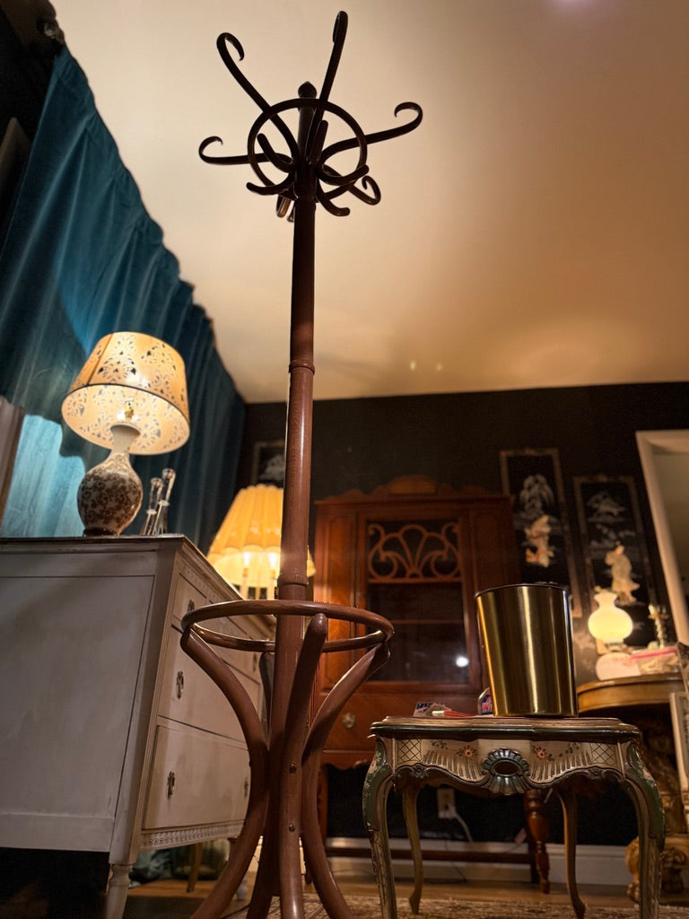 Antique Thonet-Style Bentwood Hall Tree Coat Rack, c. 1920s–1940s