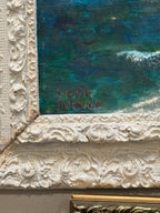 Vintage Dorie Johnson Seascape Oil on Canvas, Framed, c. 1970–1990