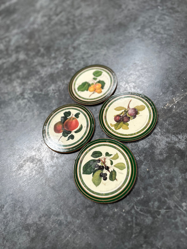Set of Four Cork-Backed Coasters after William Hooker, The Royal Horticultural Society Collection, English, c. 1970–2000