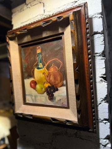 Mid-Century Still Life Oil Painting (c. 1940s–1960s) | Signed “Dolly”