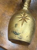 Gold-Finished Ceramic Decanter with Moulded Star Relief and Faceted Stopper, Marked LIQUOR BOTTLE to the Base, American, c. 1965–1985