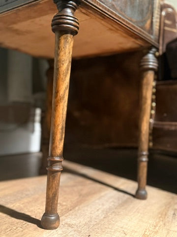 Early 20th-Century Cabinet Table (c. 1920s–1930s) | Black & Walnut Finish | Hinchman Collective