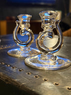 Fostoria Baroque Clear Glass Candlesticks, Pair, c. 1937–1965