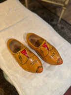 Vintage Painted Dutch Wooden Clogs, Size 22.5 cm, c. 1950s–1970s
