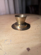 Late Victorian Turned Brass Inkwell Base (c. 1870–1910)