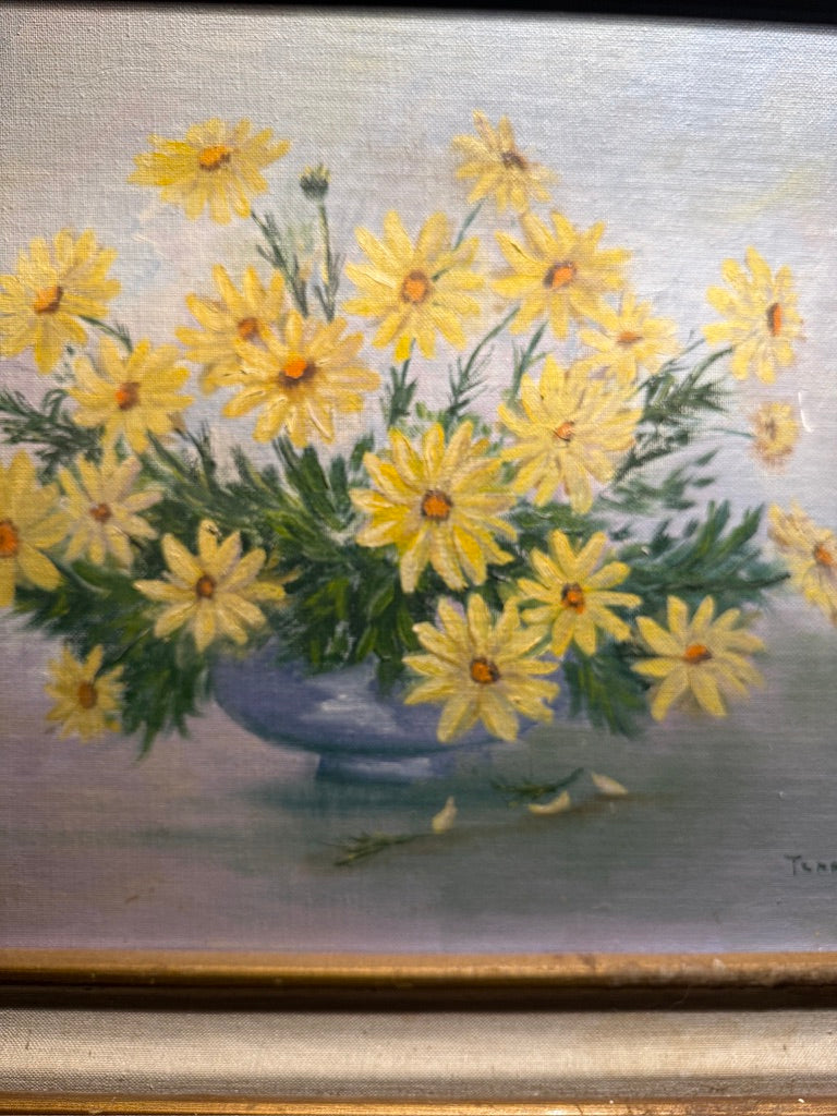 Terry Daugherty Floral Still Life (c. 1980s) | Signed Oil Painting on Canvas