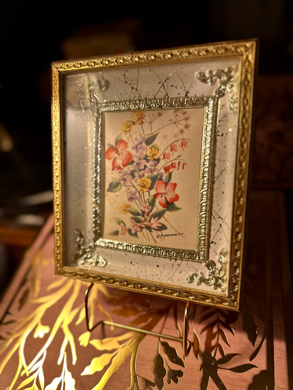Vintage Floral Lithograph by R.F. Harnett, Mid-20th Century | Curated Reductions