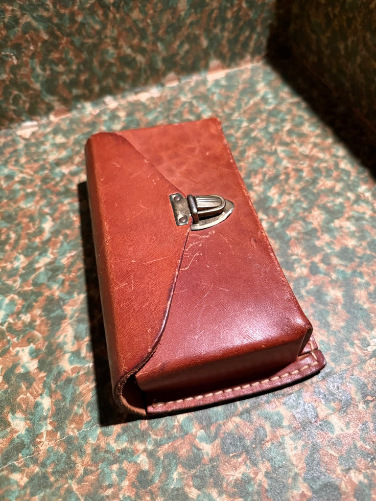 Vintage Sears Roebuck Leather Utility Case Model 71007 c. 1950s Cognac Brown