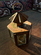 Brass and Glass Miniature Candle Lantern