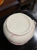 Antique Pink Embossed Ironstone Chamber Pot with Lid, c. 1890–1910