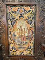 c.1870 French Renaissance Revival Carved Armchair with Antique Needlepoint