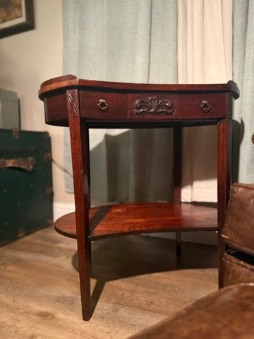 Mid-Century Mersman Demilune Side Table (c. 1938–1950s) | Cherry Wood Half-Moon Table | Hinchman Collective