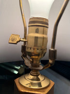 c. 1960s–1970s Sculptural Gold-Tone Hollywood Regency Table Lamp With Brass B&amp;P Socket