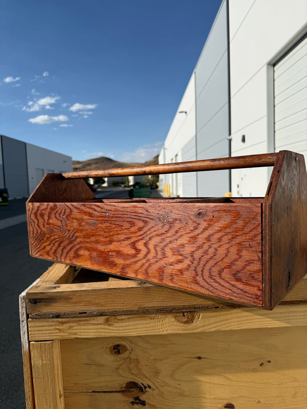 Vintage Refinished Fir Plywood Carpenter's Tool Tote, c. 1920–1945