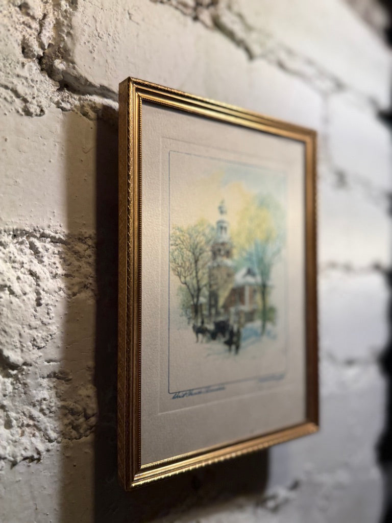 Christ Church Alexandria Print c.1905–1925 by Frederick Schmutzer | Framed Early 20th Century American Architectural Art