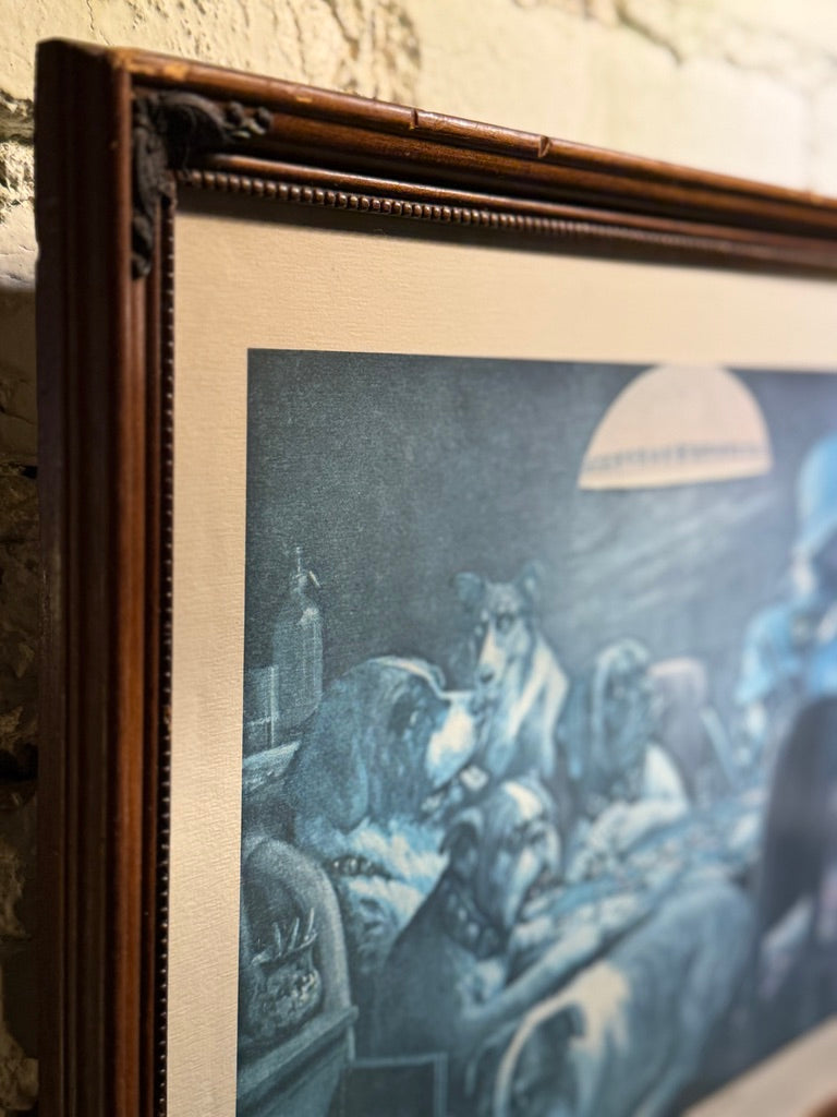 “Pinched With Four Aces” Framed Dog Poker Print, c. 1905–1920