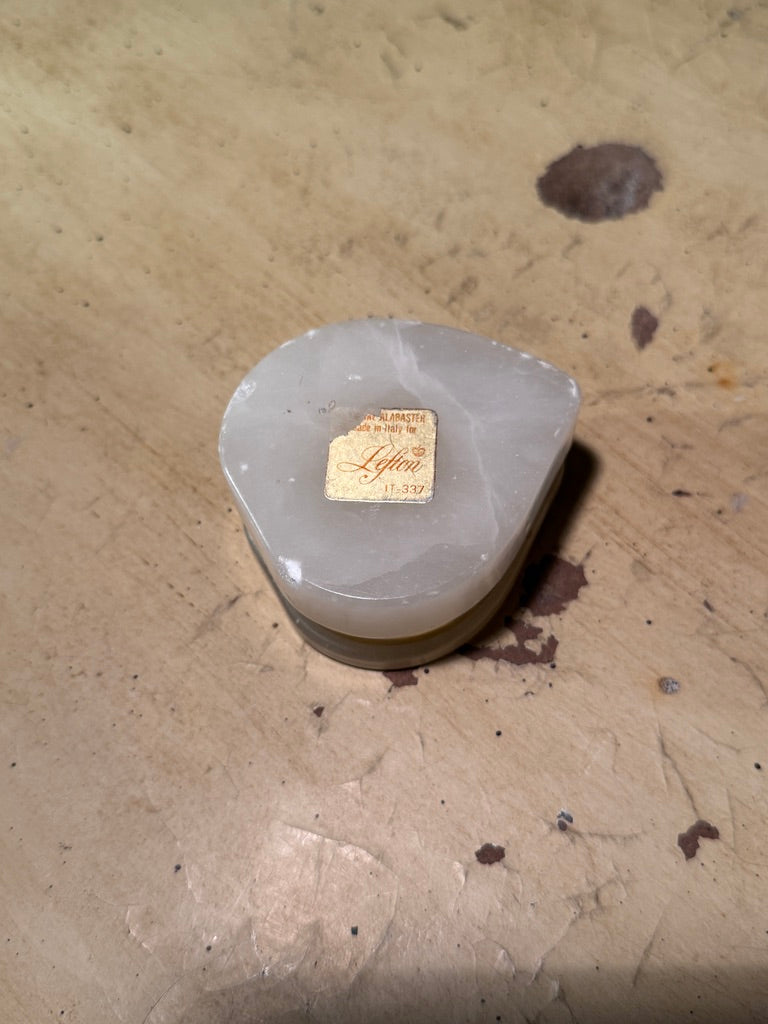 Italian Alabaster Trinket Box for Lefton, Hand-Painted (c. 1950s–1960s)
