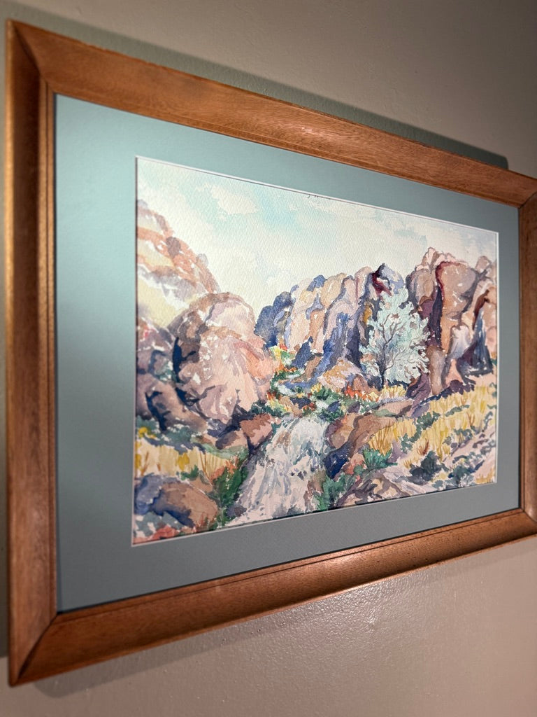 Southwestern Desert Landscape Watercolor Signed Kerry (c. 1960–1985)