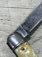 Imperial Fisherman's Toothpick Pocket Knife, Cracked Ice Celluloid with Fish Shield, Providence Rhode Island, c. 1942–1955