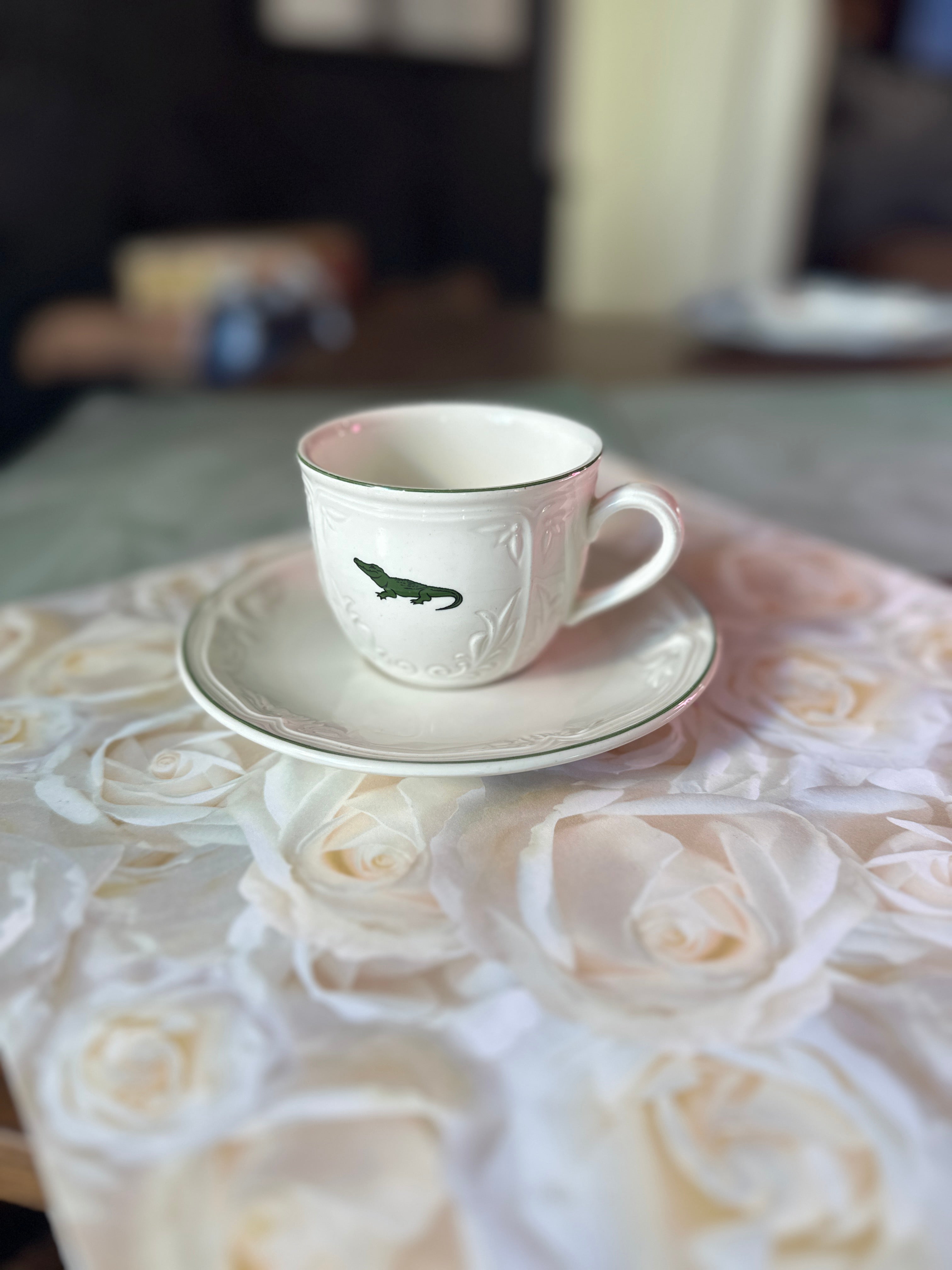 Villeroy & Boch Vitro-Porcelaine Cup & Saucer, Late 20th Century