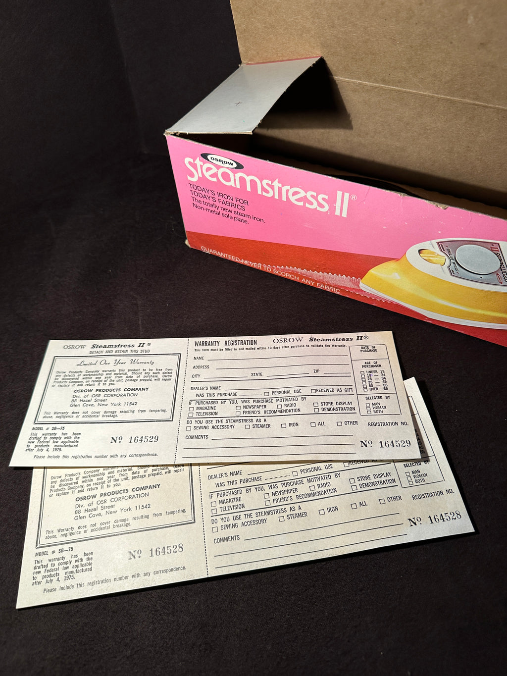 Vintage Osrow Steamstress II Sewing Steam Iron With Original Box
