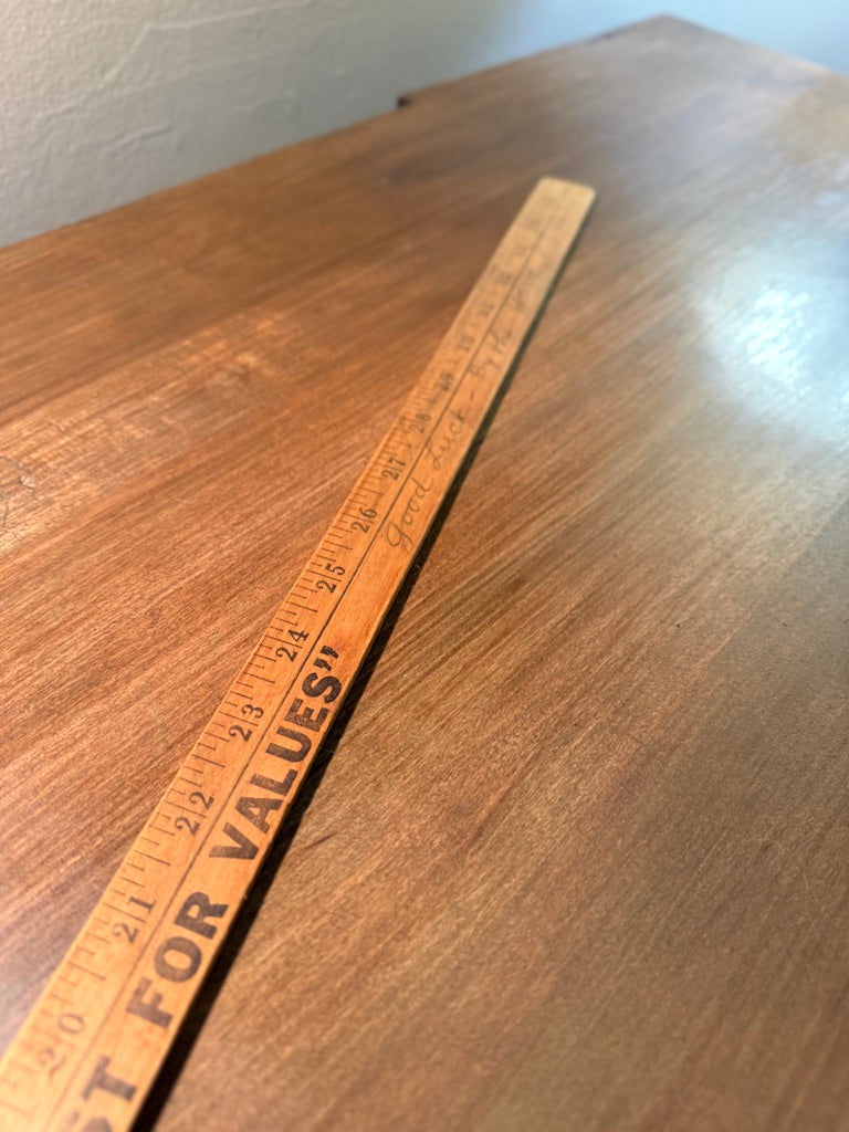Mid-Century H. H. Oil Co. Advertising Wooden Yardstick | Greenland, New Hampshire, c. 1940s–1950s