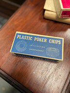 c. 1950s Blue Box Plastic Poker Chips