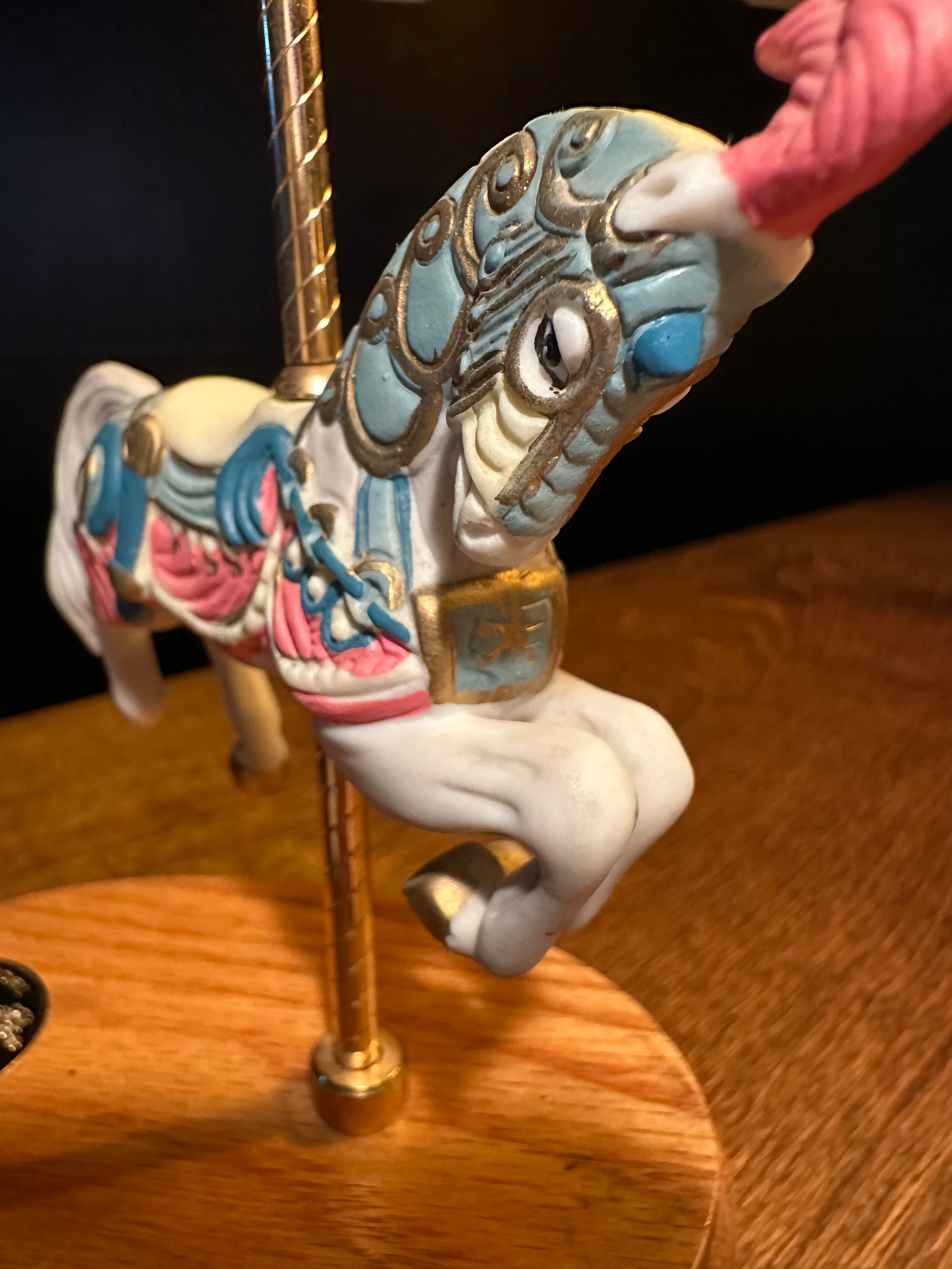 1991 Lefton Carousel Horse Music Box | Camelot Tune