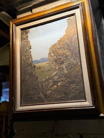 Terry Daugherty Canyon Landscape (1982) | Northern Nevada Oil Painting