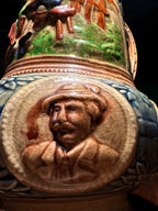 Antique German Relief-Molded Ceramic Pitcher, c. 1900–1920