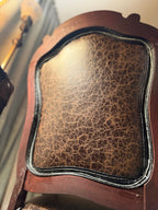 Antique Victorian Armchair Reupholstered in Distressed Brown Leather c. 1880–1900