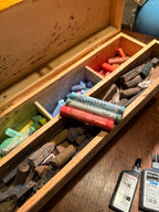 Antique Artist’s Pastel Box with Original Contents, c. 1900–1935