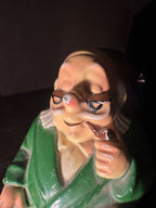 Ceramic “Retirement Fund” Coin Bank with Grandpa and Dog, c. 1960s–1970s