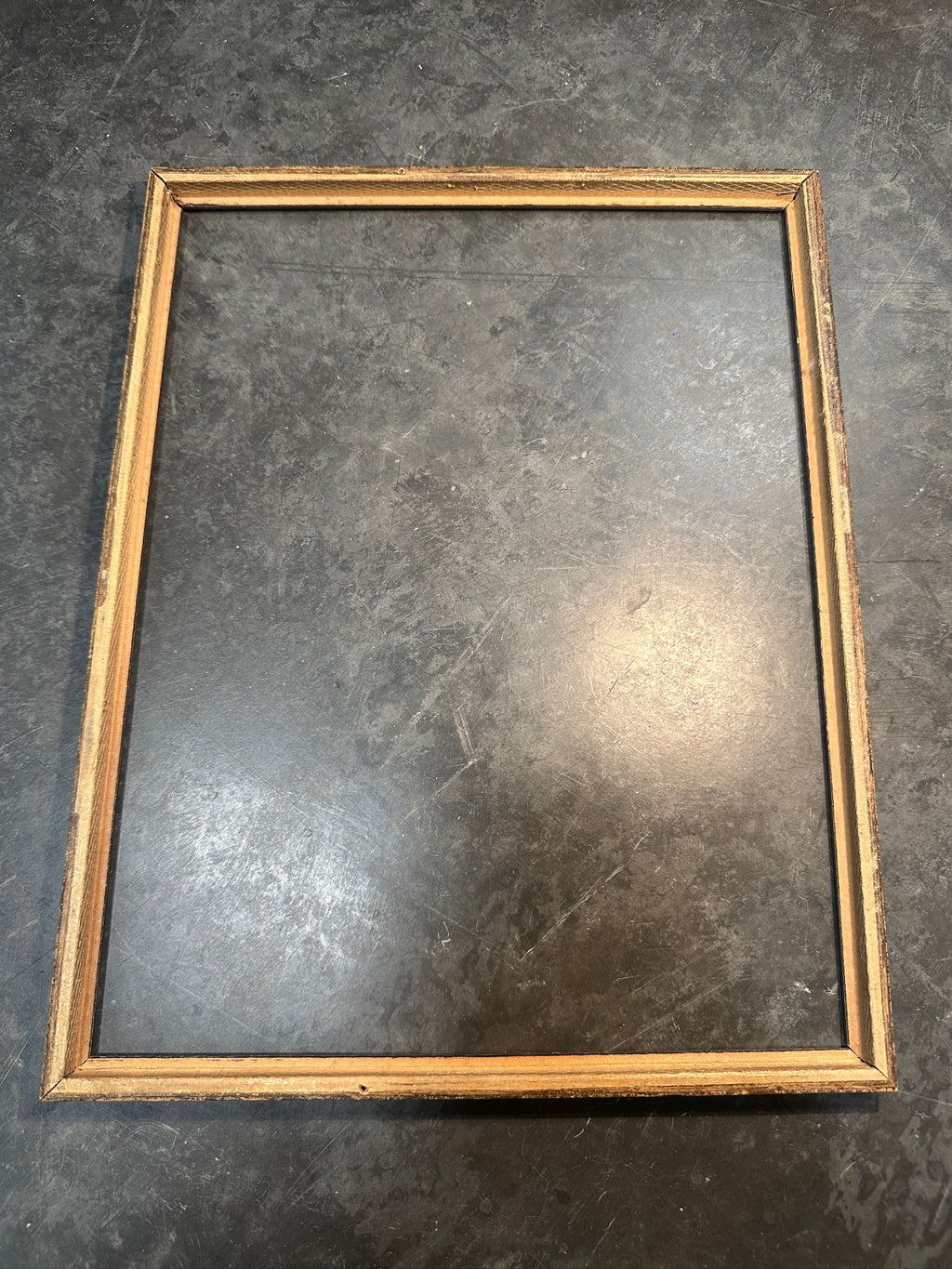 Mid Century Picture Frame, c. 1940s–1950s Silver Black Grey Frame