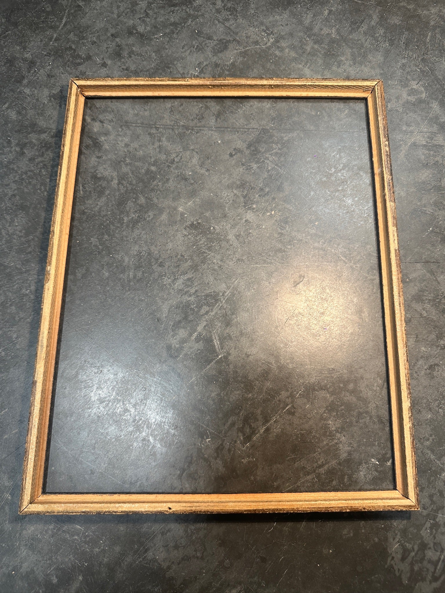 Mid Century Picture Frame, c. 1940s–1950s Silver Black Grey Frame