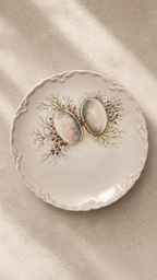 Antique Hand-Painted Botanical Cabinet Plate c. 1890–1920