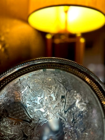 F. B. Rogers Engraved Silverplate Gallery Tray  c. 1940s–1960s