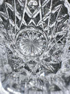 Cut Crystal Basket with Diamond and Fan Pattern, Star-Cut Base and Silver-Plate Swing Handle, c. 1950–1990