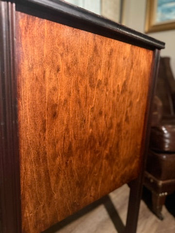 Early 20th-Century Sliding Door Cabinet (c. 1920s–1930s) | Black & Walnut Wood Cabinet | Hinchman Collective