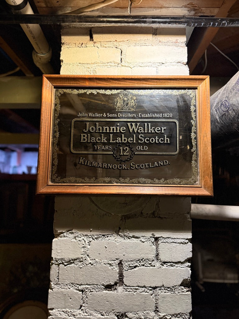 Vintage Johnnie Walker Black Label Bar Mirror | Mid-Century (c.1950–1965)