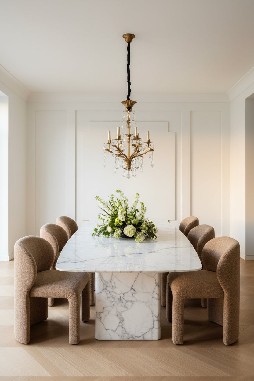 Early-to-Mid 20th Century Gilt Leaf &amp; Crystal Chandelier, Circa 1930s–1950s