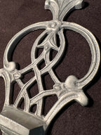 1950s Gothic Revival Fleur-de-Lis Cast Metal Wall Candle Sconce
