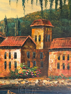 Vintage Mediterranean Harbor Oil Painting Signed M Austin