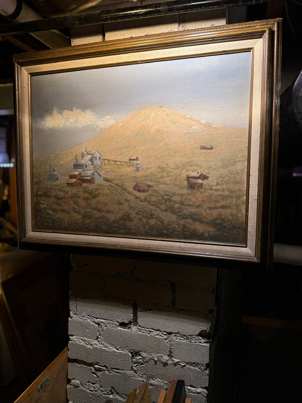 Terry Daugherty High Desert Settlement Landscape (1988) | Signed Oil Painting