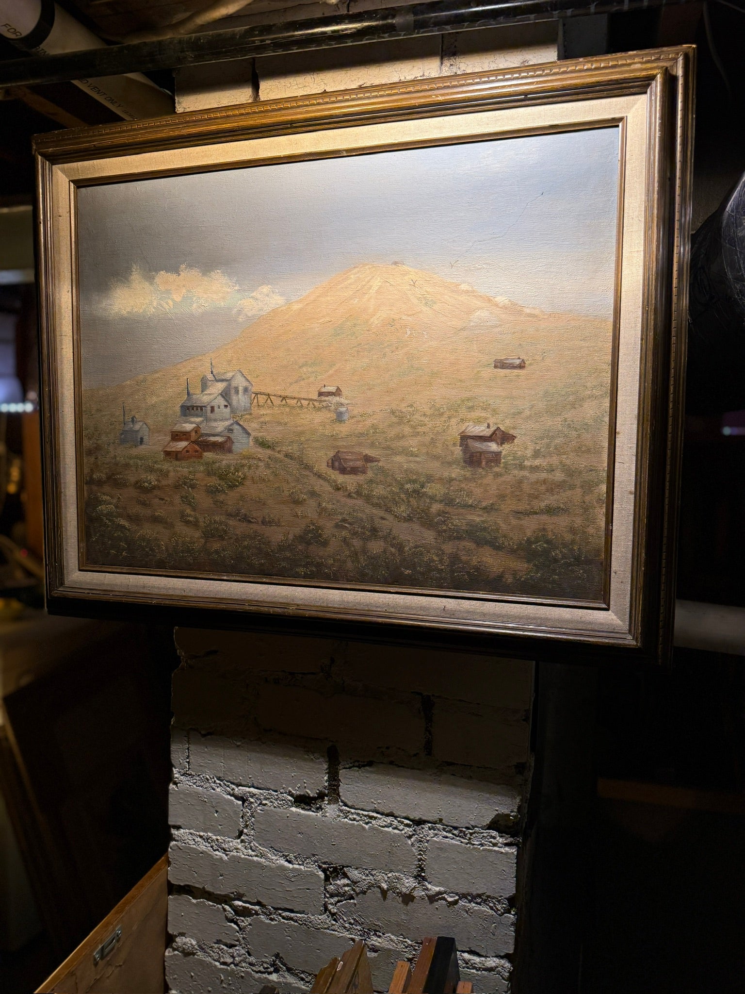 Terry Daugherty High Desert Settlement Landscape (1988) | Signed Oil Painting