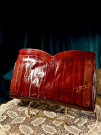 Burgundy Genuine Eel Skin Shoulder Bag, c. 1970s