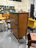 Antique Federal Revival Tall Chest of Drawers in Orange Gunstock Finish, Circa 1920s